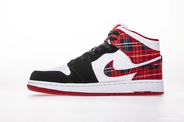 (GS) Mid 554725-607  Plaid 1 White Jordan 0317